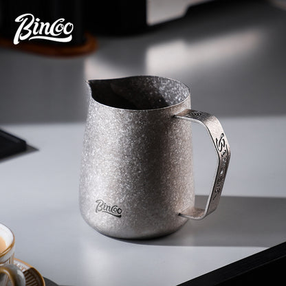 BINCOO Pure Titanium Milk Pitcher Professional Espresso Coffee with Scale Milk Frothing Cup 400ML/600ML