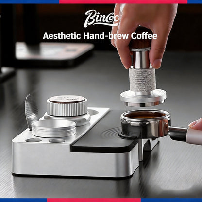 BINCOO Constant‑Force Tamper 30 LBS Spring Loaded Coffee Tamper & Distributor Set, Espresso Coffee Tamping Kit 51MM/58MM