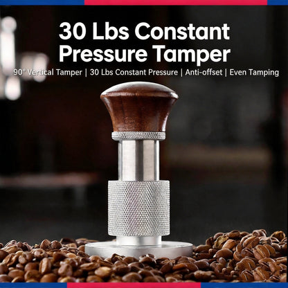 BINCOO Constant‑Force Tamper 30 LBS Spring Loaded Coffee Tamper & Distributor Set, Espresso Coffee Tamping Kit 51MM/58MM