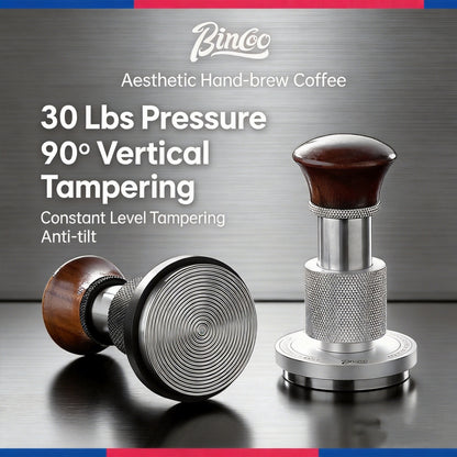 BINCOO Constant‑Force Tamper 30 LBS Spring Loaded Coffee Tamper & Distributor Set, Espresso Coffee Tamping Kit 51MM/58MM