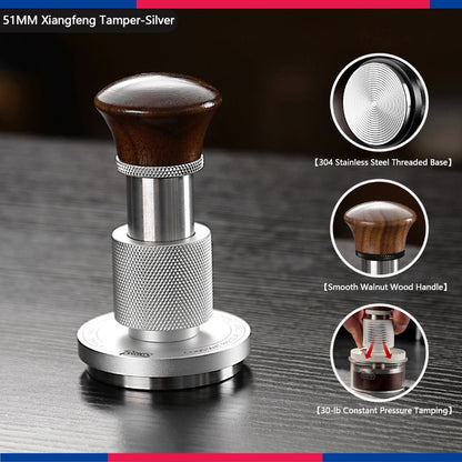 BINCOO Constant‑Force Tamper 30 LBS Spring Loaded Coffee Tamper & Distributor Set, Espresso Coffee Tamping Kit 51MM/58MM