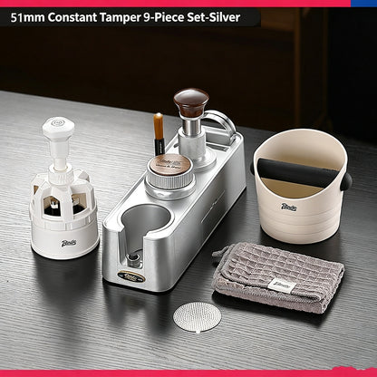BINCOO Constant‑Force Tamper 30 LBS Spring Loaded Coffee Tamper & Distributor Set, Espresso Coffee Tamping Kit 51MM/58MM