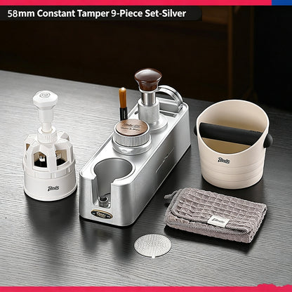 BINCOO Constant‑Force Tamper 30 LBS Spring Loaded Coffee Tamper & Distributor Set, Espresso Coffee Tamping Kit 51MM/58MM