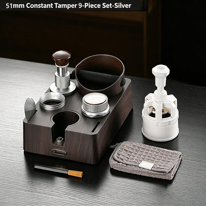 BINCOO Constant‑Force Tamper 30 LBS Spring Loaded Coffee Tamper & Distributor Set, Espresso Coffee Tamping Kit 51MM/58MM