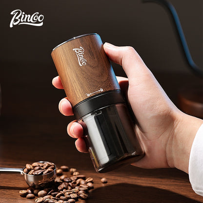 BINCOO Titanium‑Plated Coffee Grinder Stainless Steel Burr Automatic Portable Small Coffee Grinder Set