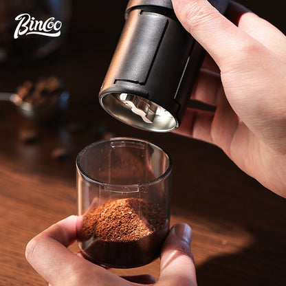 BINCOO Titanium‑Plated Coffee Grinder Stainless Steel Burr Automatic Portable Small Coffee Grinder Set