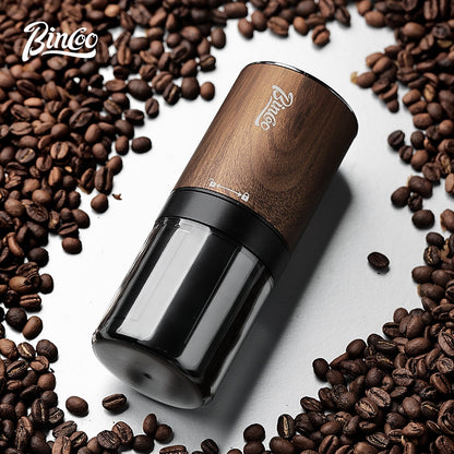 BINCOO Titanium‑Plated Coffee Grinder Stainless Steel Burr Automatic Portable Small Coffee Grinder Set