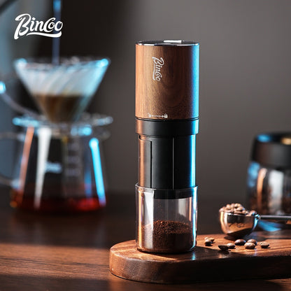BINCOO Titanium‑Plated Coffee Grinder Stainless Steel Burr Automatic Portable Small Coffee Grinder Set