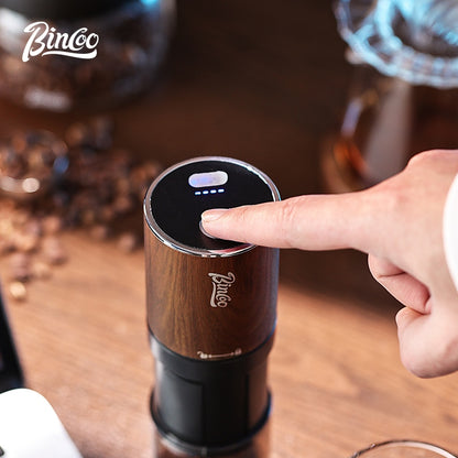 BINCOO Titanium‑Plated Coffee Grinder Stainless Steel Burr Automatic Portable Small Coffee Grinder Set