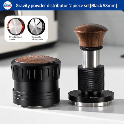BINCOO Coffee Tamper & Distributor 2‑Piece Set Espresso Constant‑Force 30‑lbs Impact Tamper Multi‑Function Tamper Base Kit Coffee Accessories 51MM / 58MM