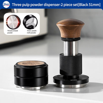 BINCOO Coffee Tamper & Distributor 2‑Piece Set Espresso Constant‑Force 30‑lbs Impact Tamper Multi‑Function Tamper Base Kit Coffee Accessories 51MM / 58MM