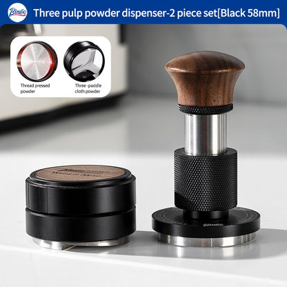 BINCOO Coffee Tamper & Distributor 2‑Piece Set Espresso Constant‑Force 30‑lbs Impact Tamper Multi‑Function Tamper Base Kit Coffee Accessories 51MM / 58MM