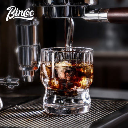BINCOO Heat‑Resistant Coffee Cup  Retro American Glass Cup  Afternoon Tea Cup Espresso Latte Cup, 260ML