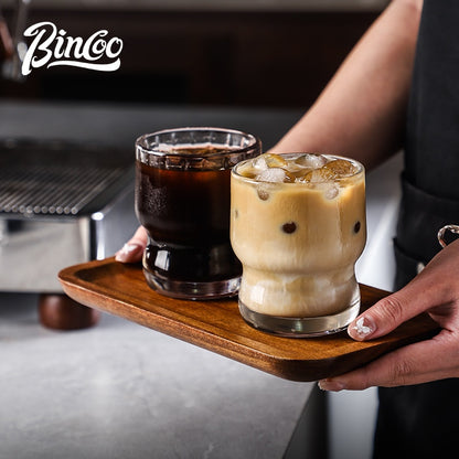 BINCOO Heat‑Resistant Coffee Cup  Retro American Glass Cup  Afternoon Tea Cup Espresso Latte Cup, 260ML