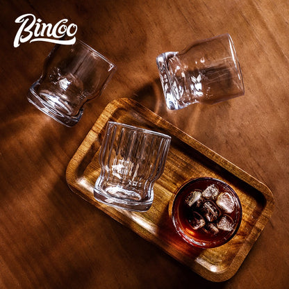 BINCOO Heat‑Resistant Coffee Cup  Retro American Glass Cup  Afternoon Tea Cup Espresso Latte Cup, 260ML