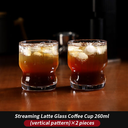 BINCOO Heat‑Resistant Coffee Cup  Retro American Glass Cup  Afternoon Tea Cup Espresso Latte Cup, 260ML