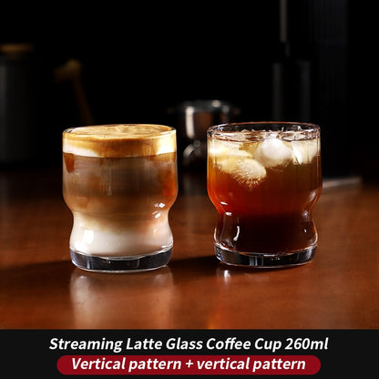 BINCOO Heat‑Resistant Coffee Cup  Retro American Glass Cup  Afternoon Tea Cup Espresso Latte Cup, 260ML