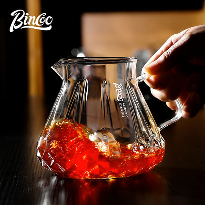 BINCOO Complete Hand‑Pour Coffee Set, V60 Dripper with Coffee Grinder, High‑Temperature Resistant Glass Server Kit