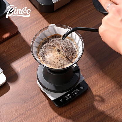 BINCOO Coffee Digital Scale, Magnetic‑attach Smart Scale, Mini Smart Scale for Espresso & Pour‑Over, Weighing & Timing Function