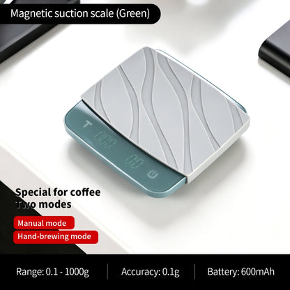 BINCOO Coffee Digital Scale, Magnetic‑attach Smart Scale, Mini Smart Scale for Espresso & Pour‑Over, Weighing & Timing Function