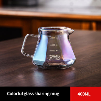 BINCOO Pour‑Over Coffee Set Glass Server with Wooden Holder & Glass Dripper Coffee Brewing Kit 400ML/600ML