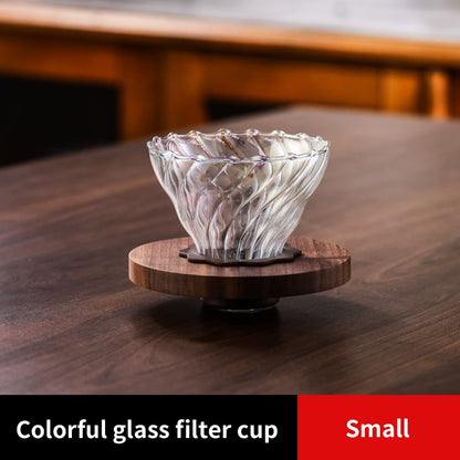 BINCOO Pour‑Over Coffee Set Glass Server with Wooden Holder & Glass Dripper Coffee Brewing Kit 400ML/600ML