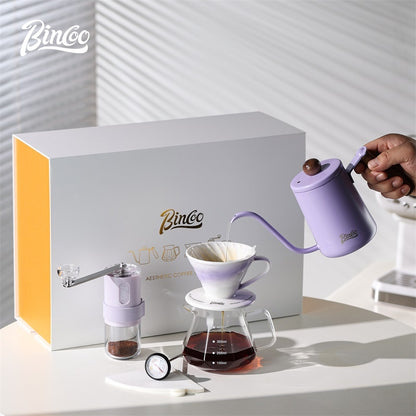 BINCOO Pour‑Over Coffee Gift Set, Glass Server with Dripper, Coffee Utensil Gift Kit, Perfect for Gifting