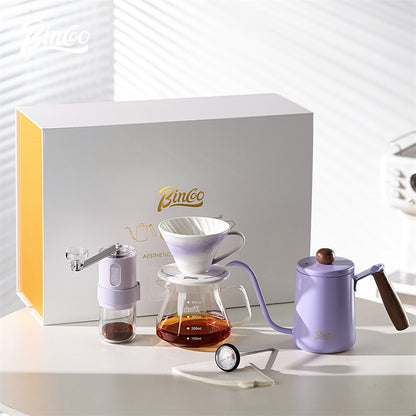 BINCOO Pour‑Over Coffee Gift Set, Glass Server with Dripper, Coffee Utensil Gift Kit, Perfect for Gifting