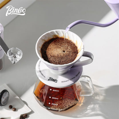 BINCOO Pour‑Over Coffee Gift Set, Glass Server with Dripper, Coffee Utensil Gift Kit, Perfect for Gifting