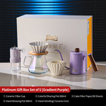 BINCOO Pour‑Over Coffee Gift Set, Glass Server with Dripper, Coffee Utensil Gift Kit, Perfect for Gifting