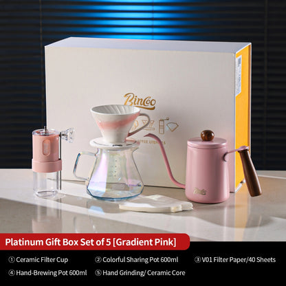 BINCOO Pour‑Over Coffee Gift Set, Glass Server with Dripper, Coffee Utensil Gift Kit, Perfect for Gifting