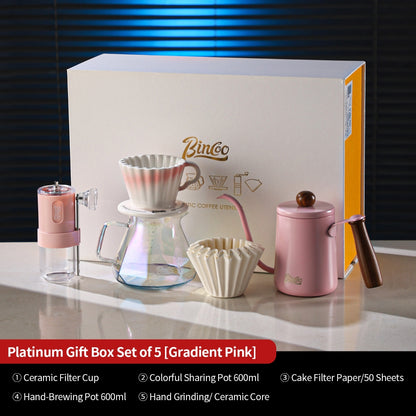 BINCOO Pour‑Over Coffee Gift Set, Glass Server with Dripper, Coffee Utensil Gift Kit, Perfect for Gifting