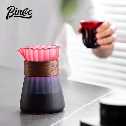BINCOO Glass Coffee Server & Tasting Cups, Pour‑Over Coffee Set, Ideal for Home & Office Use 500ML