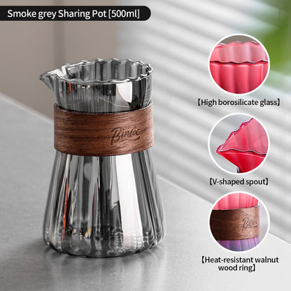 BINCOO Glass Coffee Server & Tasting Cups, Pour‑Over Coffee Set, Ideal for Home & Office Use 500ML