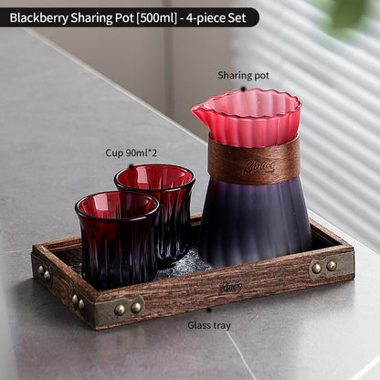 BINCOO Glass Coffee Server & Tasting Cups, Pour‑Over Coffee Set, Ideal for Home & Office Use 500ML