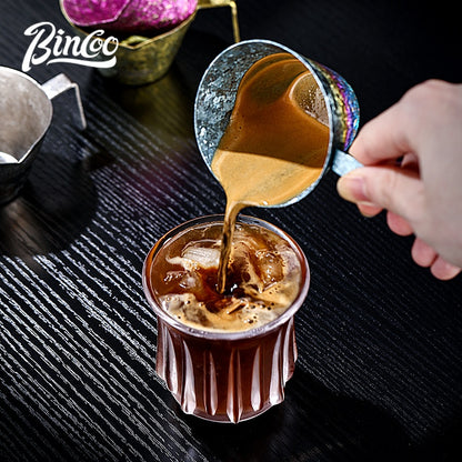 BINCOO Pure Titanium Coffee Extraction Cup Espresso Shot Glass Coffee Drip Cup Milk Jug Coffee Accessory 90ML
