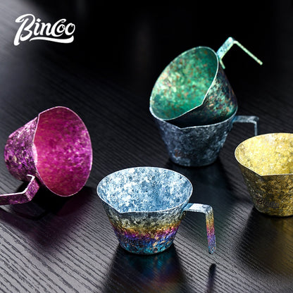 BINCOO Pure Titanium Coffee Extraction Cup Espresso Shot Glass Coffee Drip Cup Milk Jug Coffee Accessory 90ML