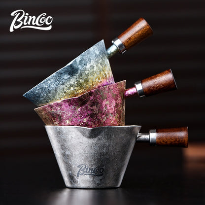 BINCOO Pure Titanium Coffee Extraction Cup Espresso Shot Glass Coffee Drip Cup Milk Jug Coffee Accessory 90ML