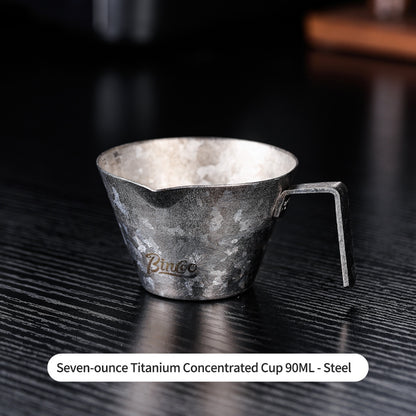BINCOO Pure Titanium Coffee Extraction Cup Espresso Shot Glass Coffee Drip Cup Milk Jug Coffee Accessory 90ML