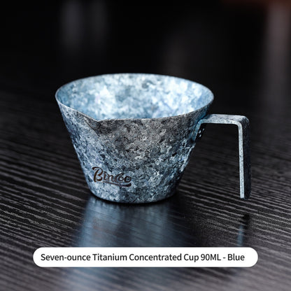 BINCOO Pure Titanium Coffee Extraction Cup Espresso Shot Glass Coffee Drip Cup Milk Jug Coffee Accessory 90ML