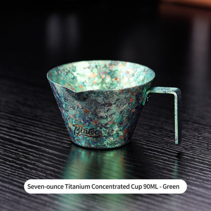 BINCOO Pure Titanium Coffee Extraction Cup Espresso Shot Glass Coffee Drip Cup Milk Jug Coffee Accessory 90ML