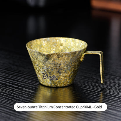 BINCOO Pure Titanium Coffee Extraction Cup Espresso Shot Glass Coffee Drip Cup Milk Jug Coffee Accessory 90ML