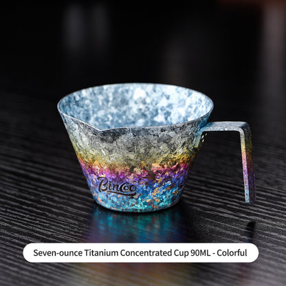 BINCOO Pure Titanium Coffee Extraction Cup Espresso Shot Glass Coffee Drip Cup Milk Jug Coffee Accessory 90ML