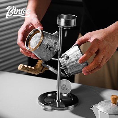 BINCOO Moka Pot Drying Rack 304 Stainless‑Steel Coffee Pot Storage Holder Special Coffee Organizer Rack