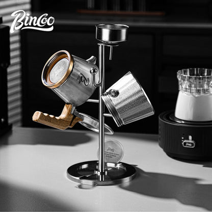 BINCOO Moka Pot Drying Rack 304 Stainless‑Steel Coffee Pot Storage Holder Special Coffee Organizer Rack