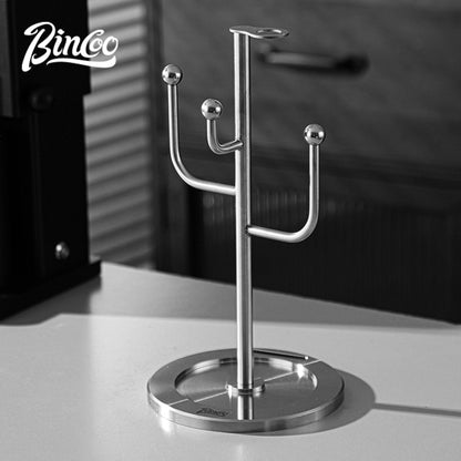 BINCOO Moka Pot Drying Rack 304 Stainless‑Steel Coffee Pot Storage Holder Special Coffee Organizer Rack