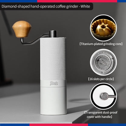 BINCOO Hand Coffee Grinder, Titanium‑Plated Burr Manual Coffee Grinder, Espresso Manual Coffee Maker
