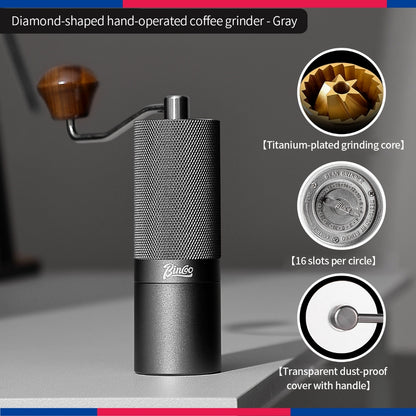 BINCOO Hand Coffee Grinder, Titanium‑Plated Burr Manual Coffee Grinder, Espresso Manual Coffee Maker