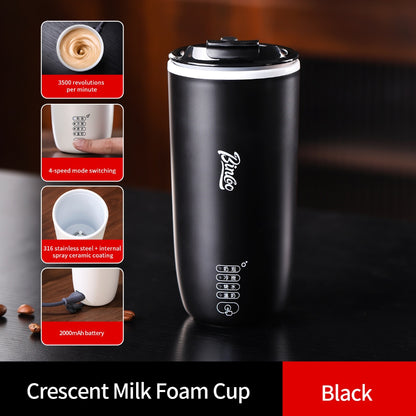 BINCOO Milk Frother Cup Coffee Cup Household Blending Cup for Soy Milk & Latte Coffee Cup 360ML