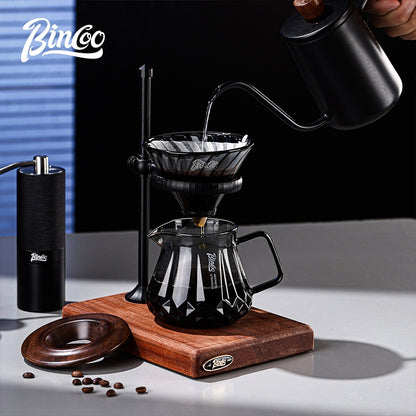 BINCOO Glass Pour‑Over Coffee Set, Home V60 Filter Dripper, Complete Coffee Kit with Sharing Pot